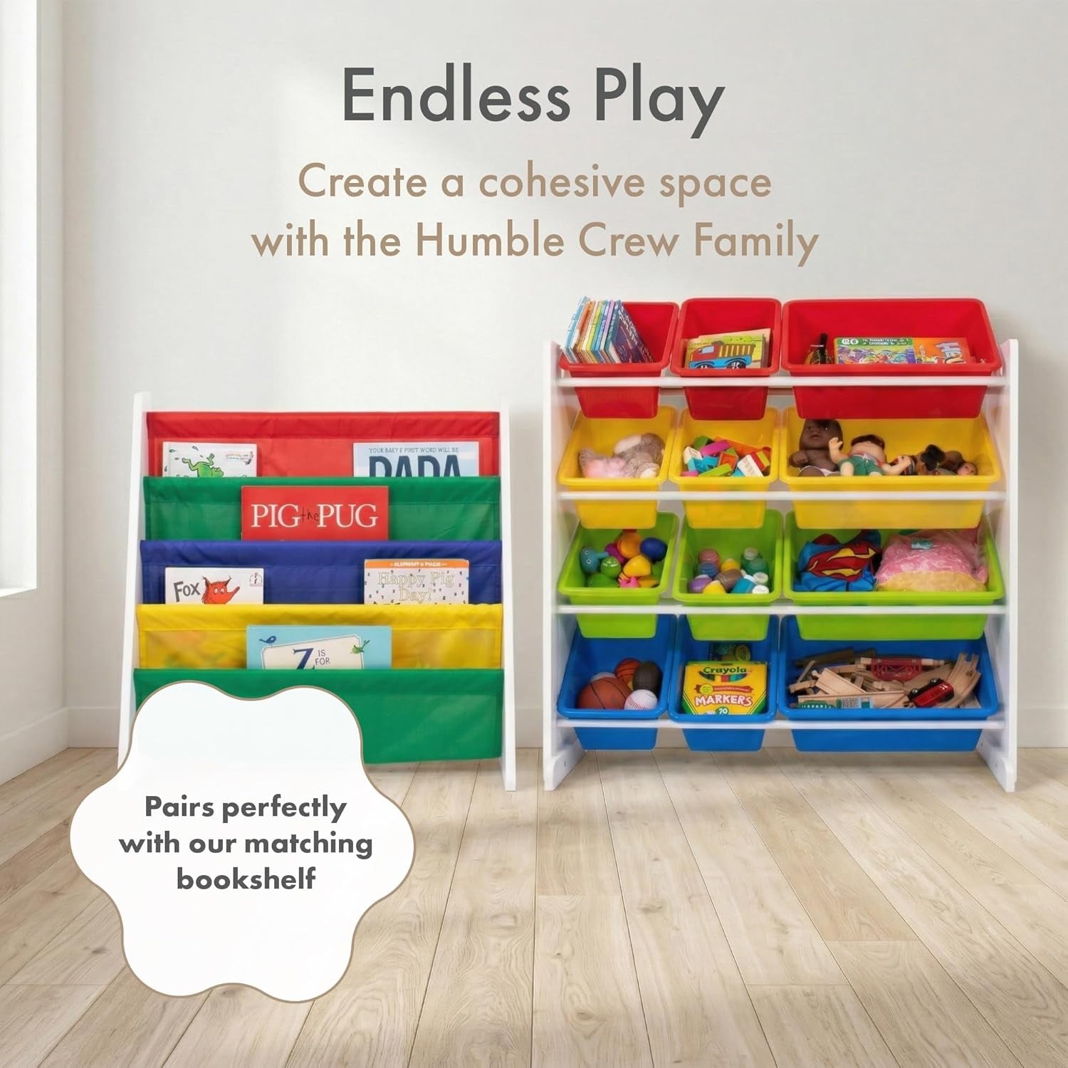 Kids Toy Storage Organizer with 12 Plastic Bins, White/Primary – Removable Bins for Playroom, Bedroom, Toddler Furniture for Boys and Girls Ages
