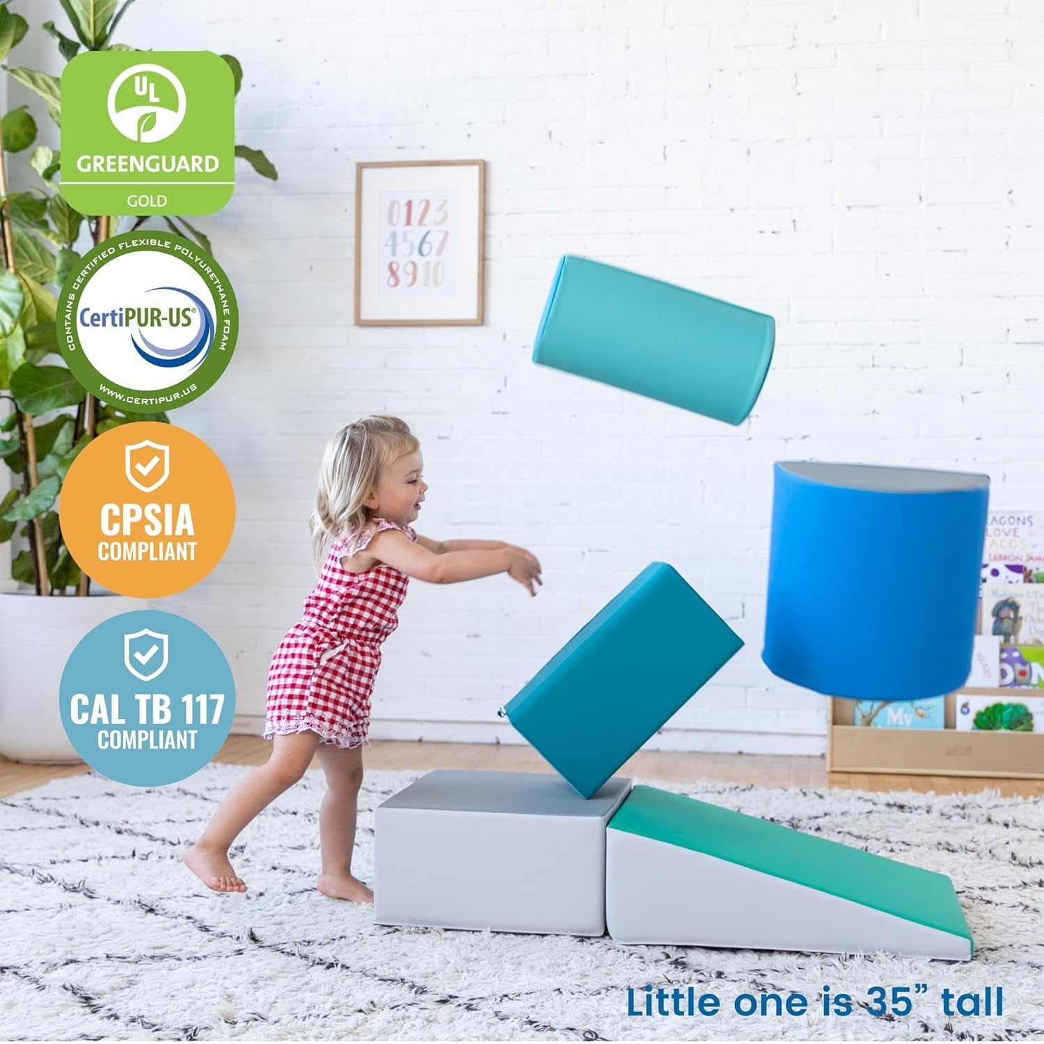 Softzone Climb and Crawl Playset, Building Blocks, Contemporary, 5-Piece