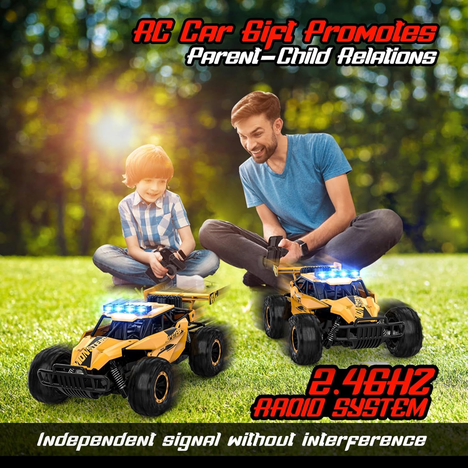 Remote Control Car for Boys, RC Cars, 1:12 Monster RC Truck off Road with LED Headlight and Rechargeable Battery Gifts for Adults Boys 8-12