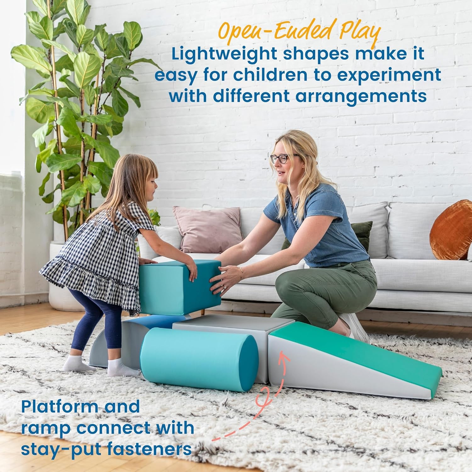 Softzone Climb and Crawl Playset, Building Blocks, Contemporary, 5-Piece