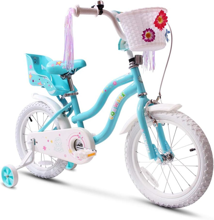 Kid'S Bike Steel Frame Children Bicycle Little Princess Style 12-14-16-18-20 Inch with Training Wheel
