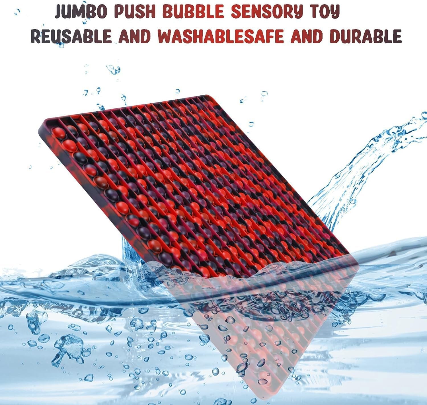 400 Bubbles Giant Fidget Toys for Kids Teens Adults, Big Jumbo 16 Inch Red Square Sensory Toy for Kids 3-5 4-8 5-7 Boys Girls Birthday Gifts Party Favors Classroom Prizes