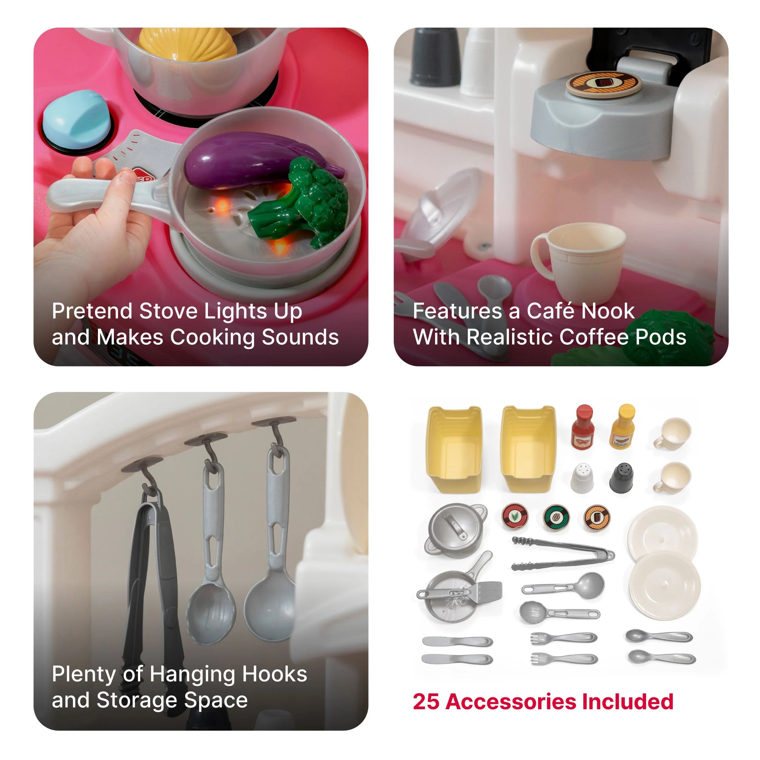 Fun with Friends Pink Kids Kitchen Pretend Play Set