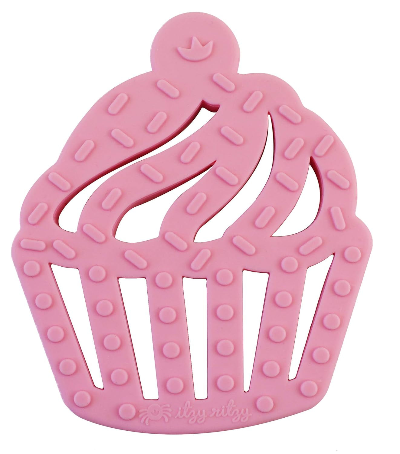 Silicone Baby Teether – Bpa-Free Infant Teether with Easy-To-Hold Design & Textured Back Side to Massage & Soothe Sore, Swollen Gums - Teething Toy for 3 Months & up - Cupcake