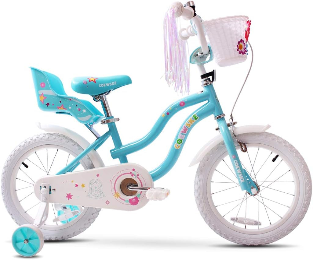 Kid'S Bike Steel Frame Children Bicycle Little Princess Style 12-14-16-18-20 Inch with Training Wheel