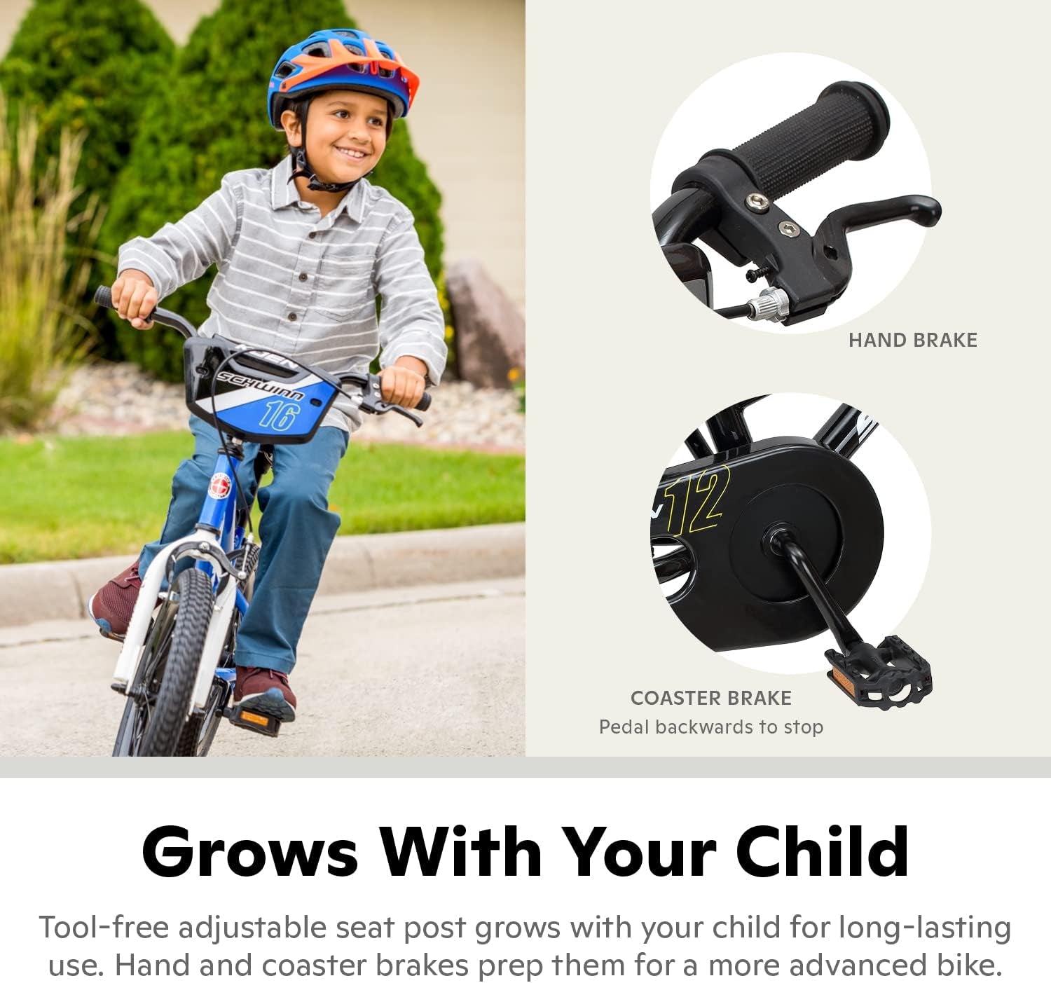 Koen Bike, 12 Inch Bike for Kids Ages 2-4, Smartstart Ergonomic Design for Kids, Adjustable Seat Grows with Your Child, Rear Coaster Brake and Front Caliper Brake, Training Bicycle